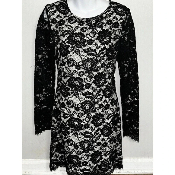 Theory Black Lace Dress Size 4 - Picture 1 of 6